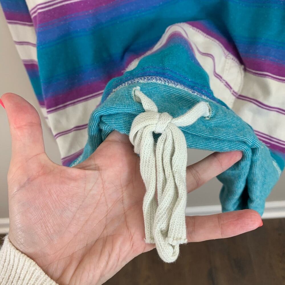 American Eagle Striped Hooded V-Neck Sweatshirt - Picture 4 of 5